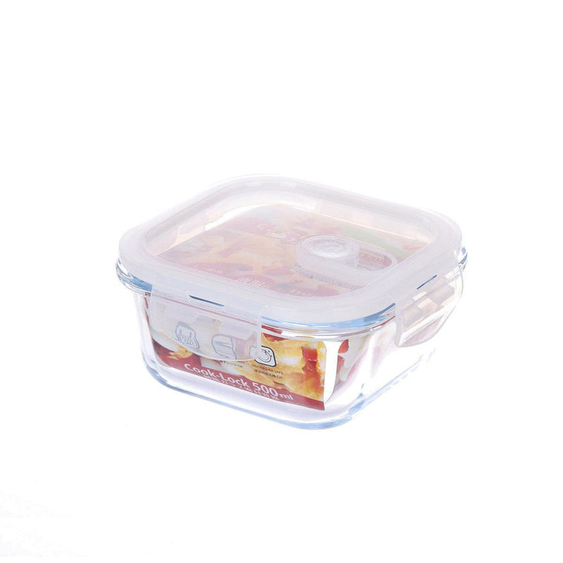 ADERIA Cook-Lock Food Storage Container 500mL 13.8x13.8cm