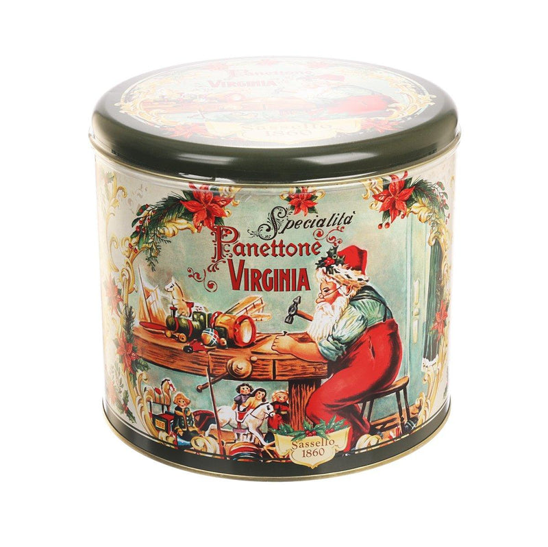 VIRGINIA Tall Bake Traditional Panettone in Santa Claus Tin  (1kg)