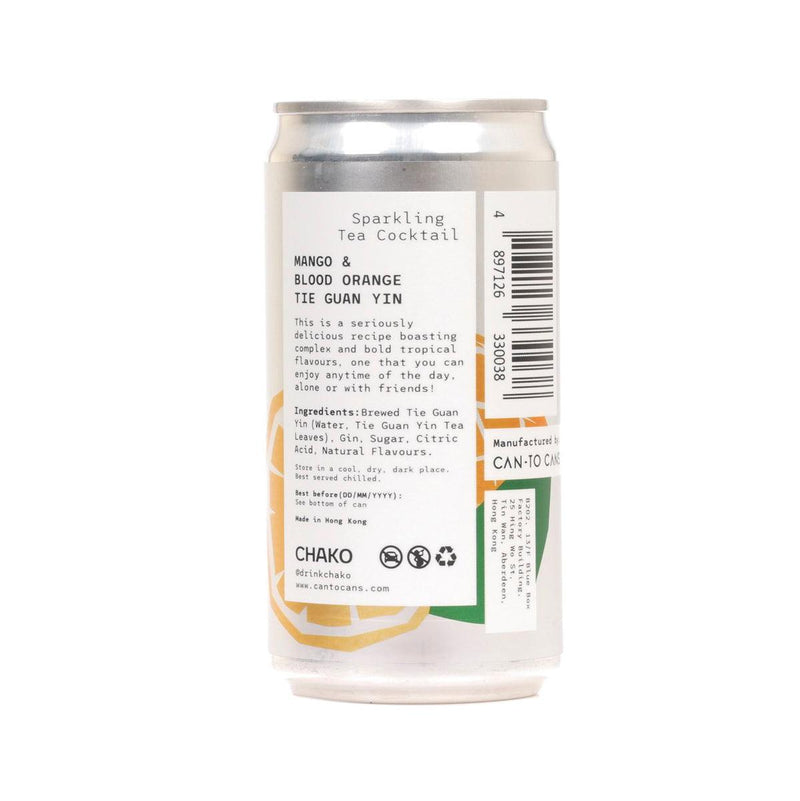 CHAKO Sparkling Tea Cocktail - Mango & Blood Orange Tie Guan Yin (Alc 7.0%) [Can]  (250mL)