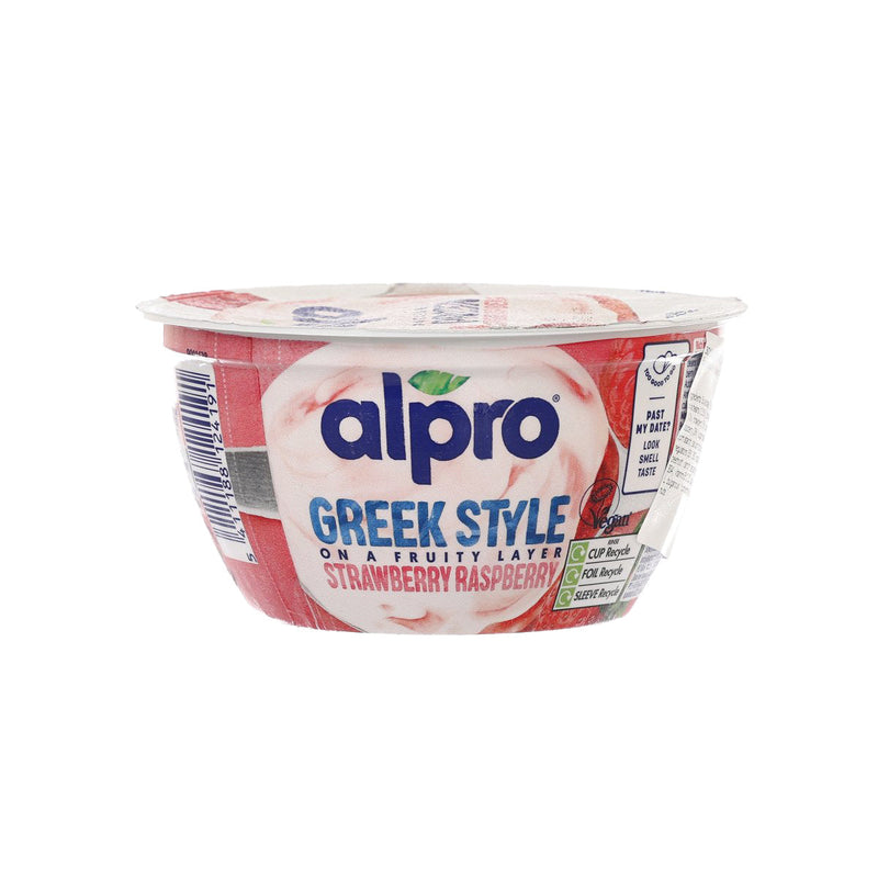 ALPRO Greek Style Strawberry Raspberry Soya Plant-Based Yogurt Alternative  (150g)