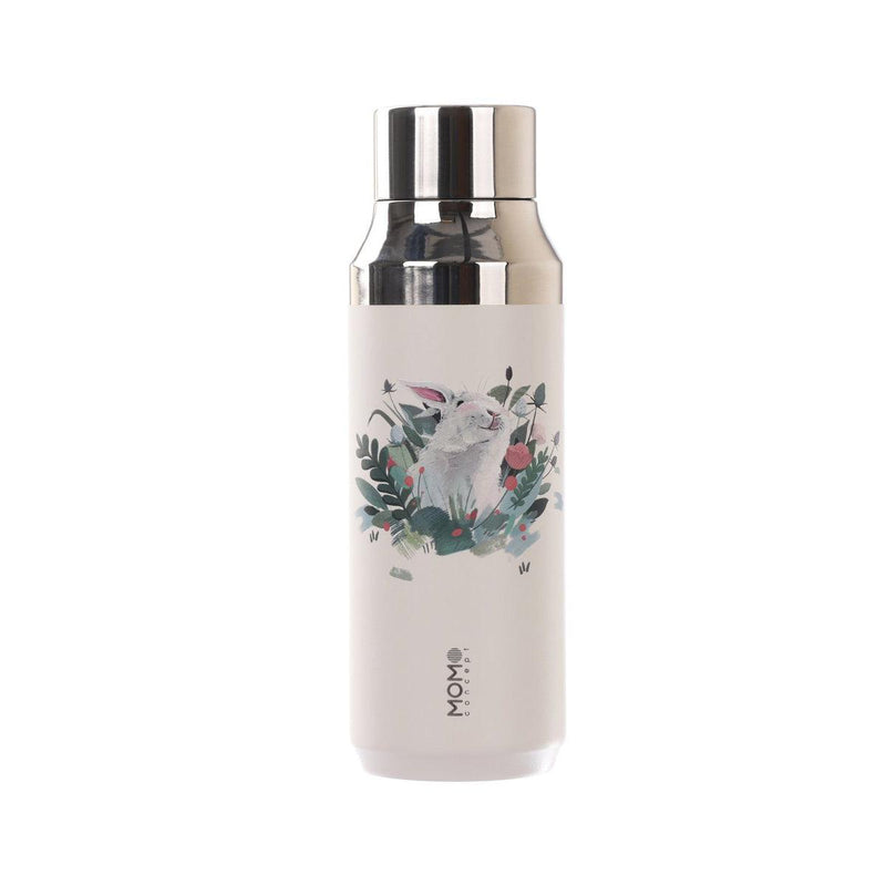 MOMOCONCEPT Geometry Stainless Steel Bottle Magic Garden Collection 410mL - Cream White-Magic Garden