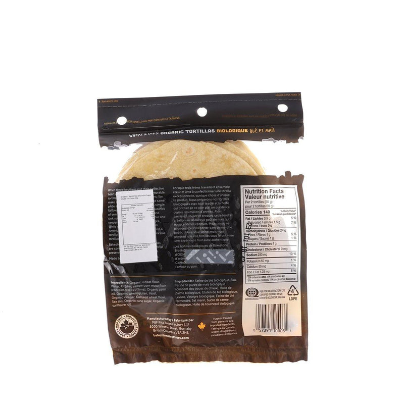BAKESTONE BROTHERS Organic Wheat & Corn Tortillas  (300g)