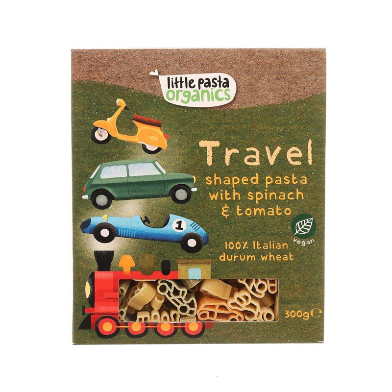 LITTLE PASTA ORGANICS Organic Travel Shaped Pasta with Spinach & Tomato  (300g)