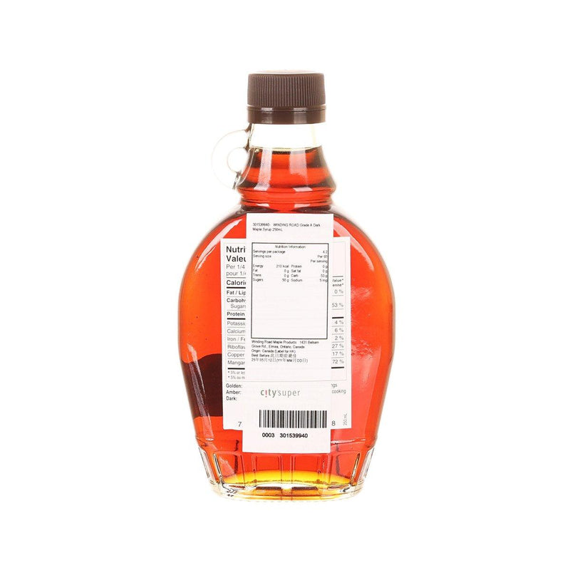 WINDING ROAD Grade A Dark Maple Syrup  (250mL)