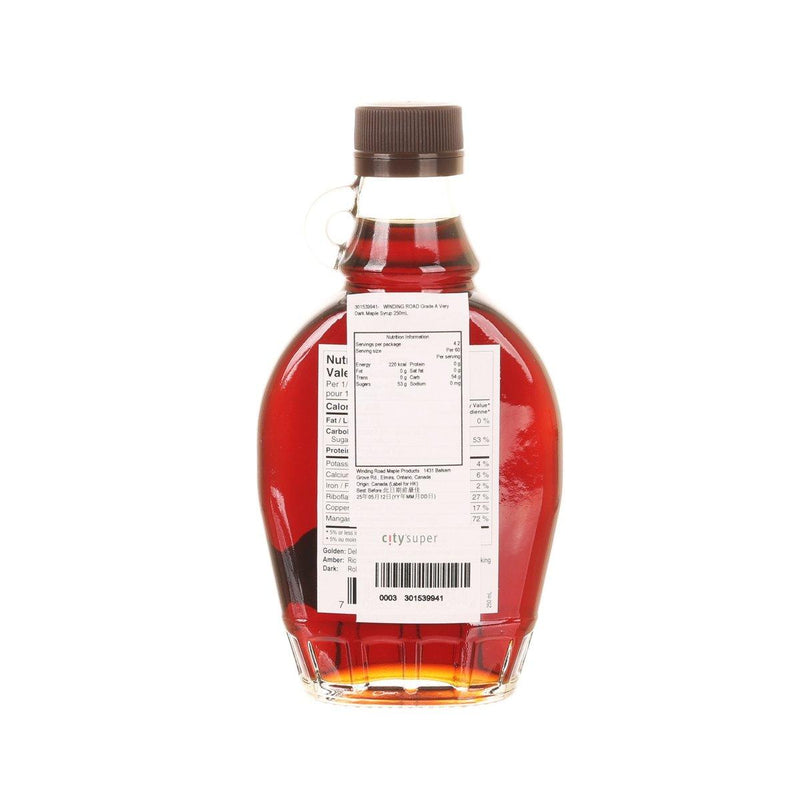 WINDING ROAD Grade A Very Dark Maple Syrup  (250mL)