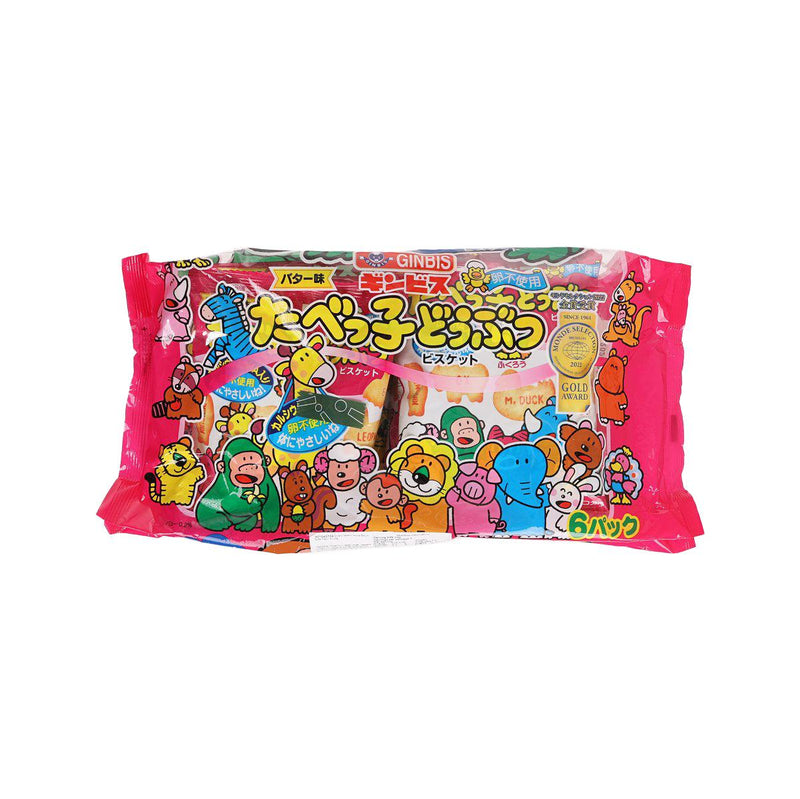 GINBIS Tabekko Animal Biscuit - Butter Flavor  (6 x 23g)