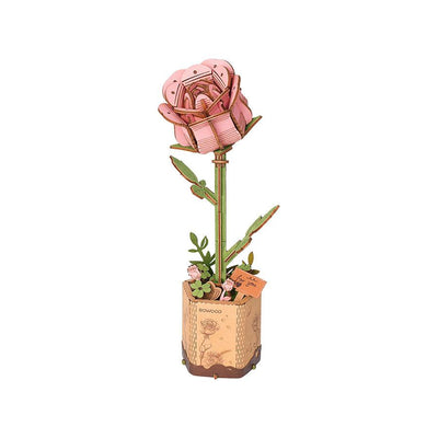 ROBOTIME Roka Wooden Puzzle Pink Rose - LOG-ON