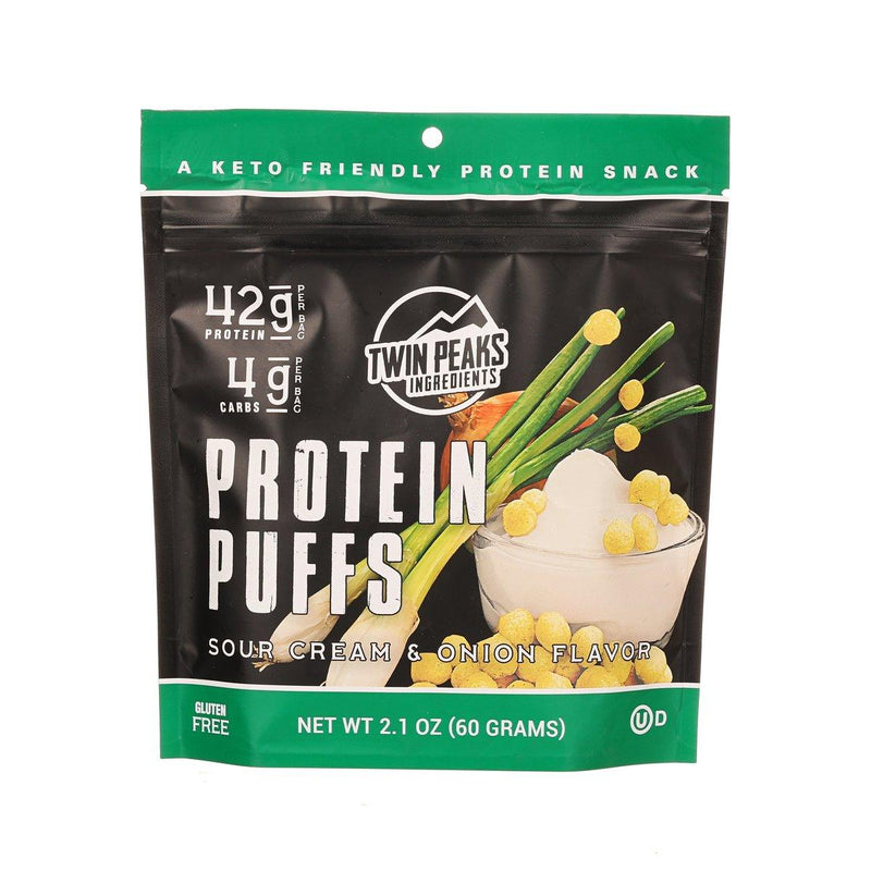 TWIN PEAKS INGREDIENTS Protein Puffs - Sour Cream & Onion Flavor  (60g)