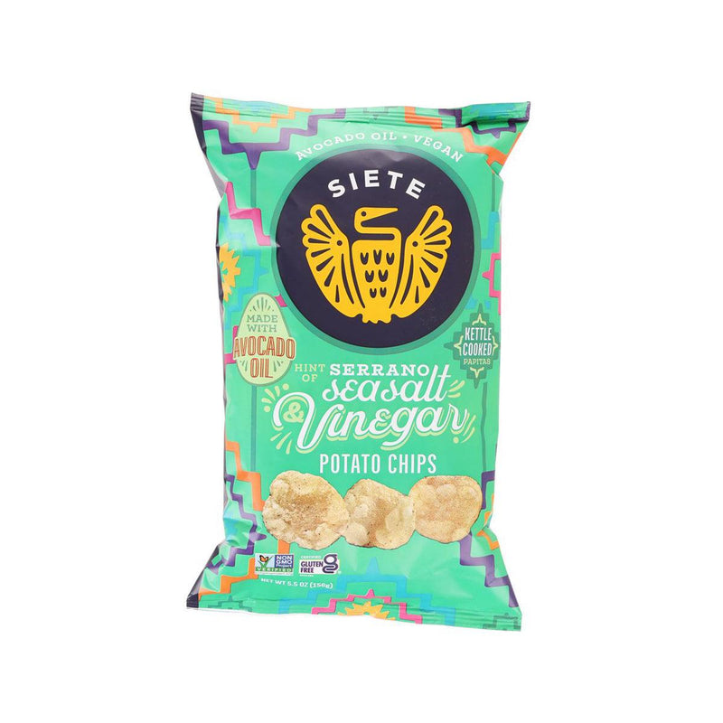 SIETE Kettle Cooked Potato Chips - Serrano Sea Salt & Vinegar  (156g)