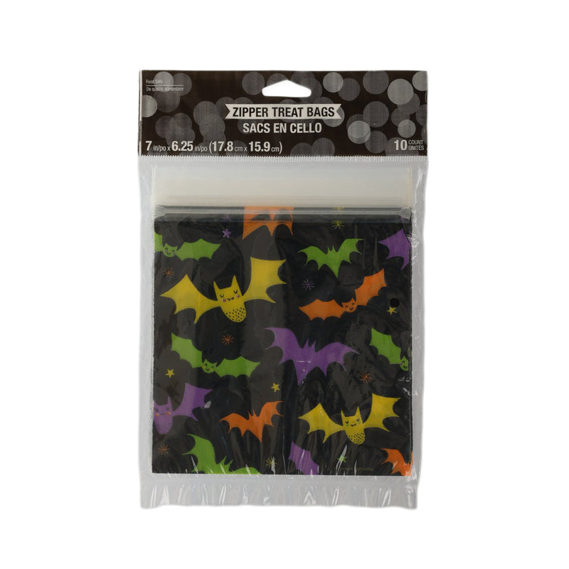 CREATIVE CONVERTING Halloween Treat Zipper Bag - Bats  (10pcs)