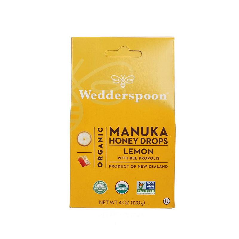 WEDDERSPOON Organic Manuka Honey Drops - Lemon with Bee Propolis  (120g)