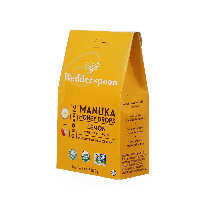 WEDDERSPOON Organic Manuka Honey Drops - Lemon with Bee Propolis  (120g)