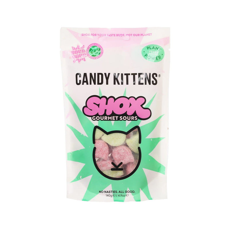 CANDY KITTENS Shox Gourmet Sours Gummy -  Strawberry & Apple Flavor  (140g)