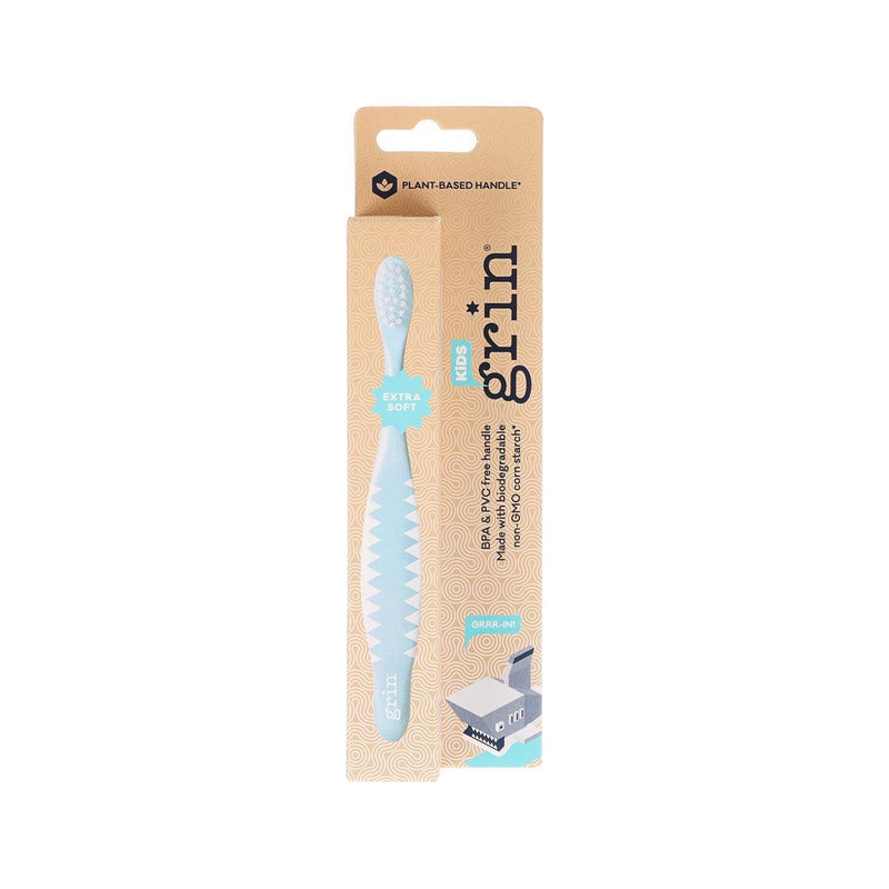 GRIN Kids Extra Soft Biodegradable Toothbrush - Blue