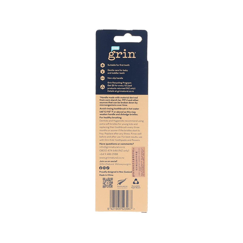 GRIN Kids Extra Soft Biodegradable Toothbrush - Blue