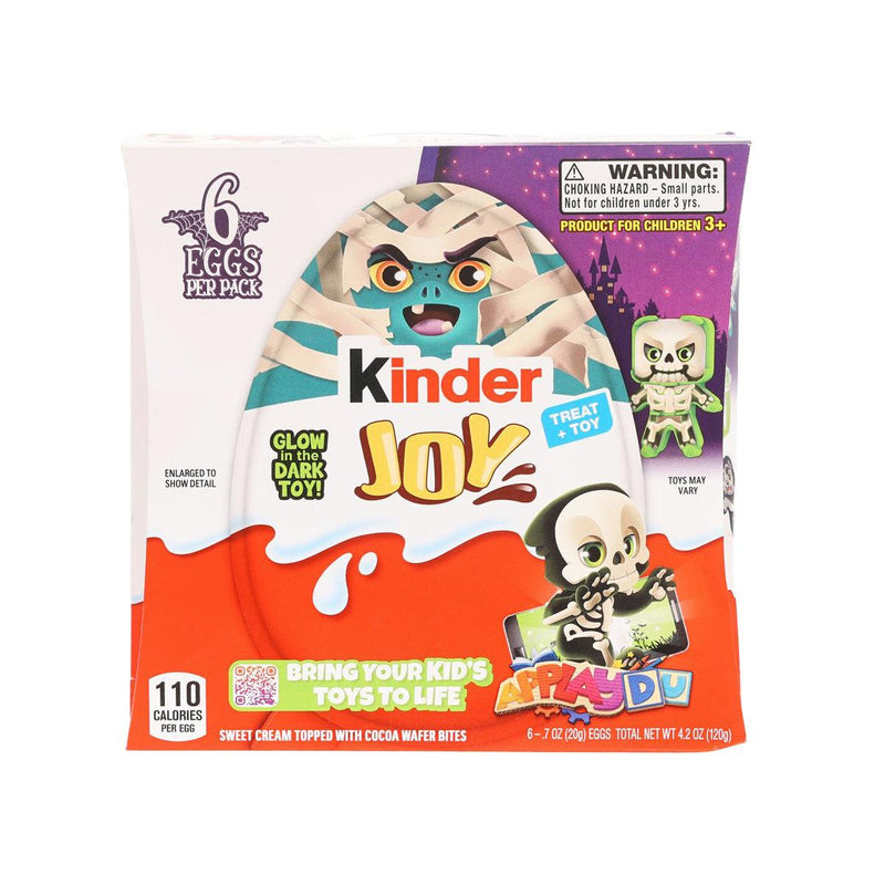 KINDER Joy Sweet Cream Topped with Cocoa Wafer Bites with Glow in the Dark Toys  (6 x 20g)