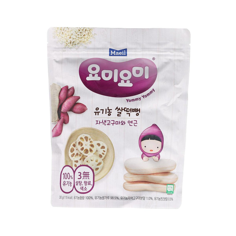 MAEIL Organic Rice Rusk - Purple Sweet Potato & Lotus Roots  (30g)