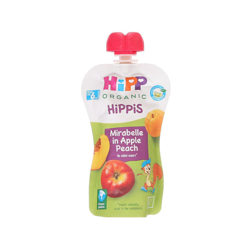 HIPP Organic Fruit Preparation - Mirabelle in Apple Peach  (100g, 100g)