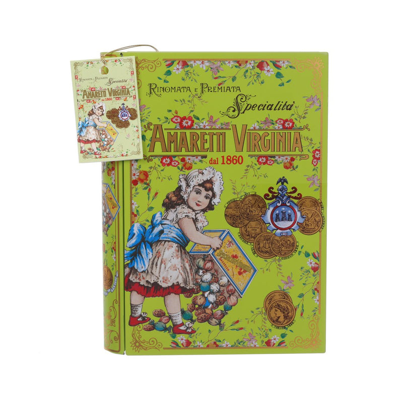 VIRGINIA Soft Amaretti Biscuits - Classic Book Gift Tin  (200g)