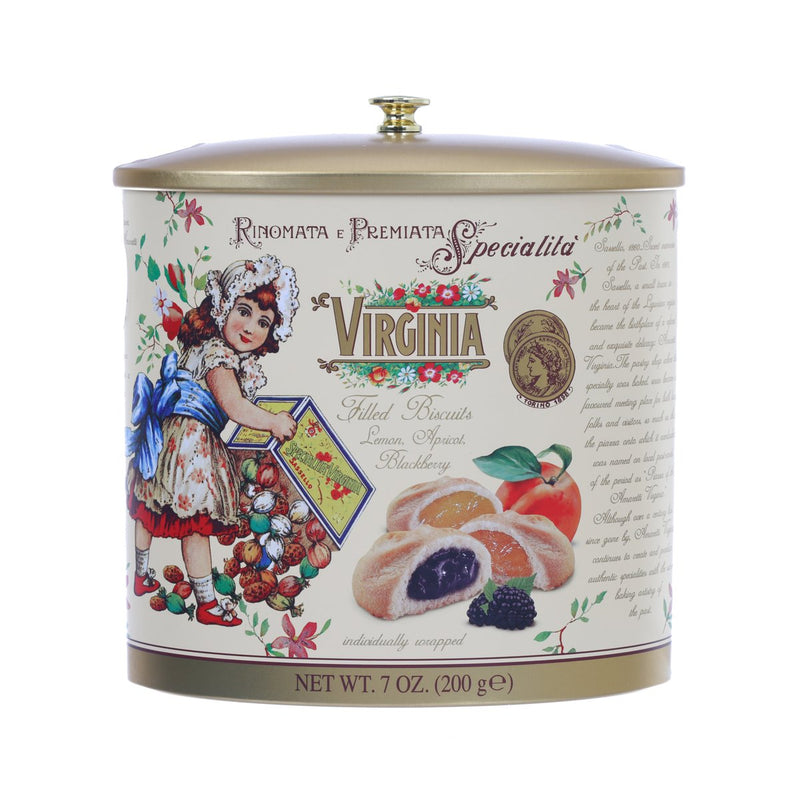 VIRGINIA Assorted Biscuits with Lemon, Apricot & Blackberry Cream - Oval Tin  (200g)