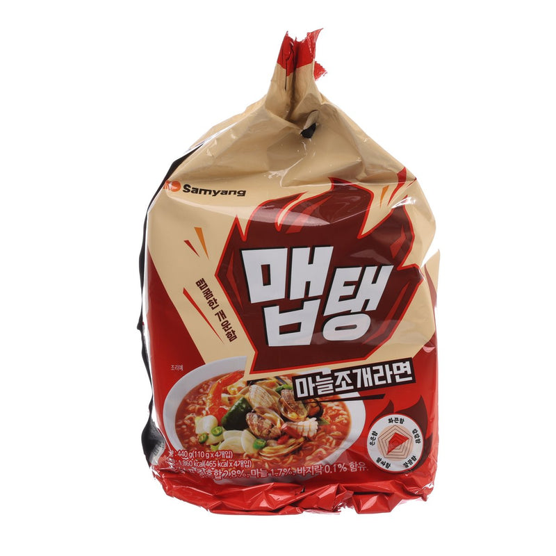 SAMYANG Garlic & Clam Spicy Instant Noodle  (4 x 110g)