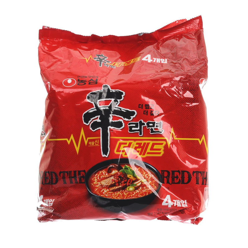 NONG SHIM Shin Ramen Instant Noodle - The Red (Hotter Version)  (4 x 125g)