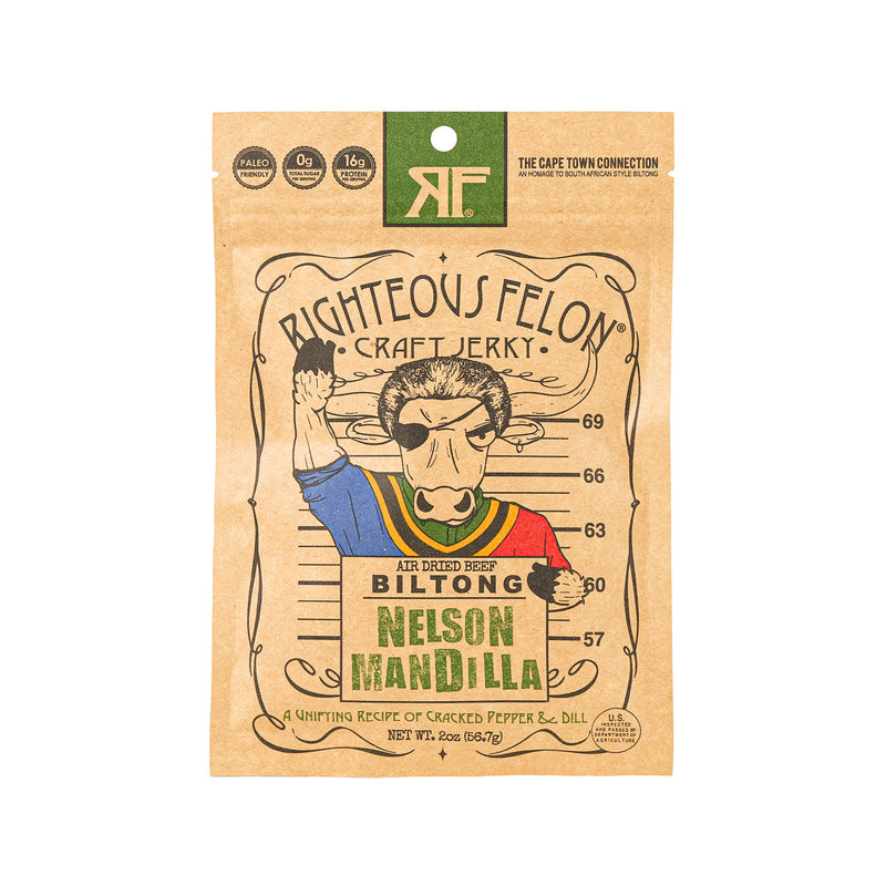 RIGHTEOUS FELON Nelson Mandilla Cracked Pepper & Dill Air Dried Beef Biltong  (56.7g)