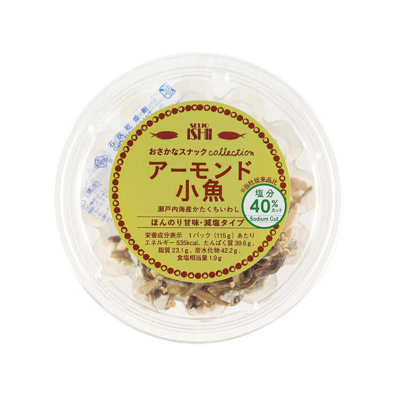 SEIJOISHII Almond Dried Small Fish Snack - 40% Reduced Salt  (115g)