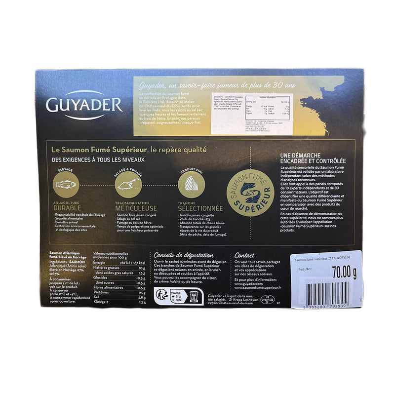 GUYADER Norwegian Superior Smoked Salmon  (70g)