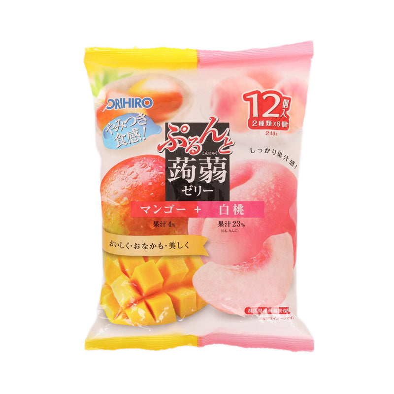 ORIHIRO Konnyaku Jelly - Mango & White Peach  (12 x 20g)