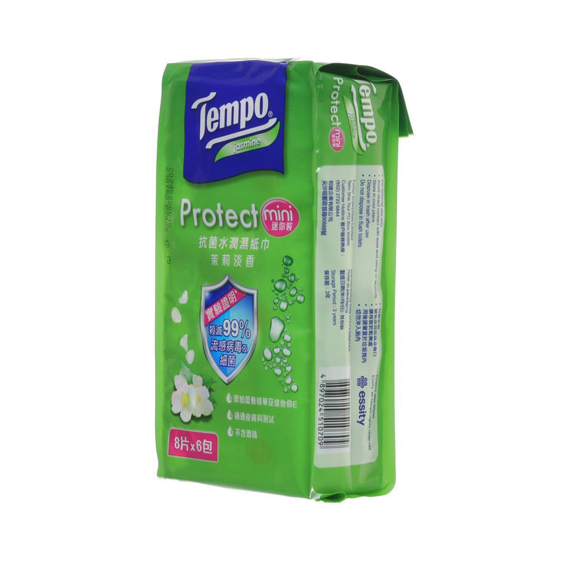 TEMPO Protect Jasmine Mini Wet Wipes 8&