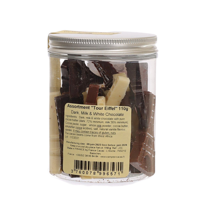 COMPTOIR DU CACAO Eiffel Tower Chocolate Assortment in Jar [Medium]  (110g)