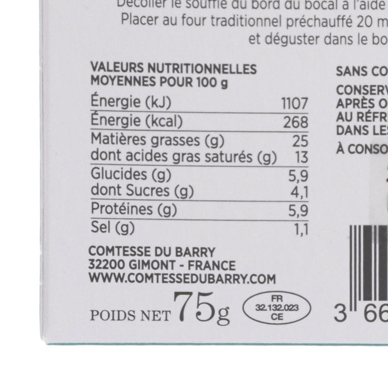 COMTESSE DU BARRY Duck Liver and Sauternes Souffle  (75g)
