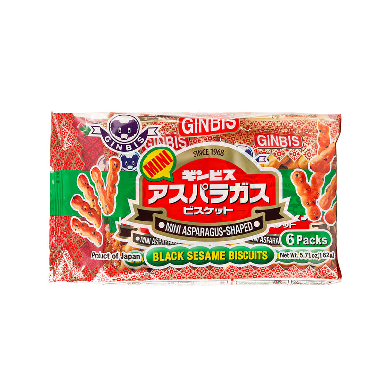 GINBIS Mini Asparagus Shaped Black Sesame Biscuit  (6 x 27g)