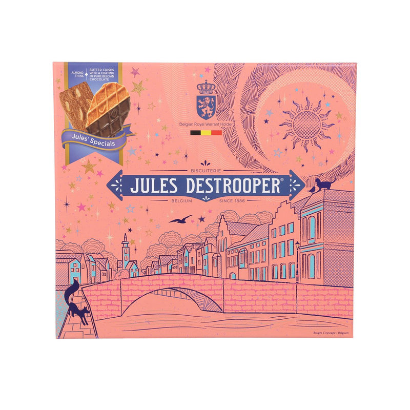 JULES DESTROOPER Sunrise Assortment Gift Box - Dark Chocolate Butter Crisps & Almond Thins  (200g)