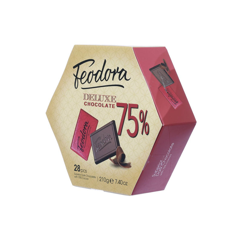 FEODORA Superior Dark Chocolate with 75% Cocoa Gift Box  (210g)