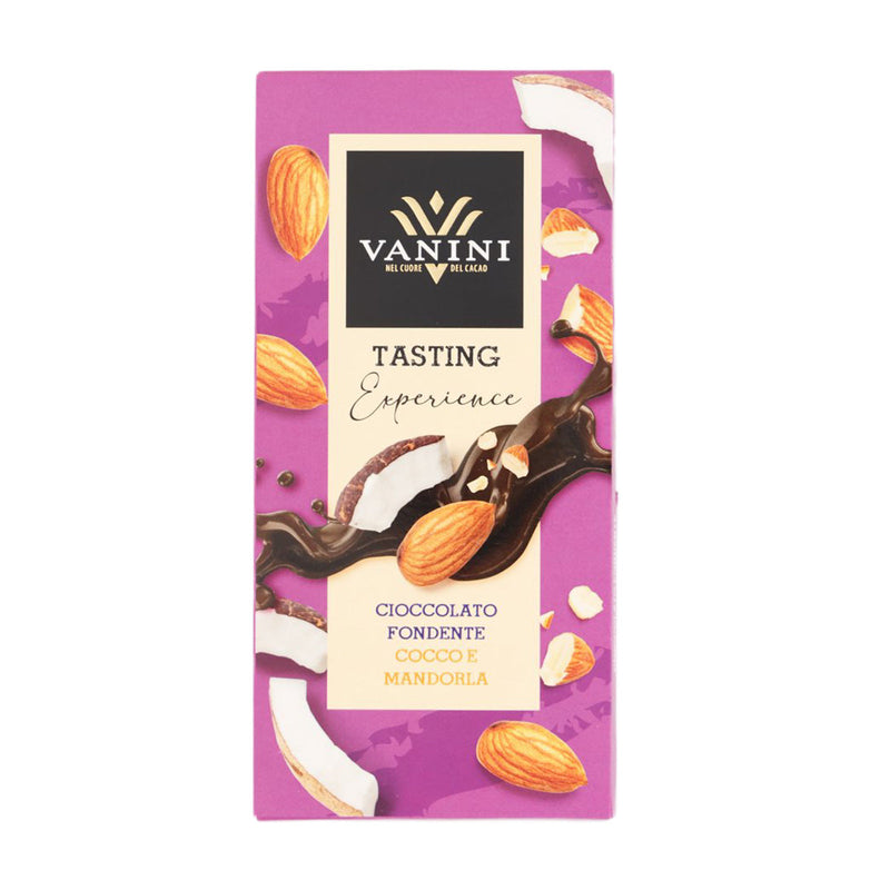 VANINI Dark Chocolate with Chopped Almonds & Coconut Flakes Bar  (75g)