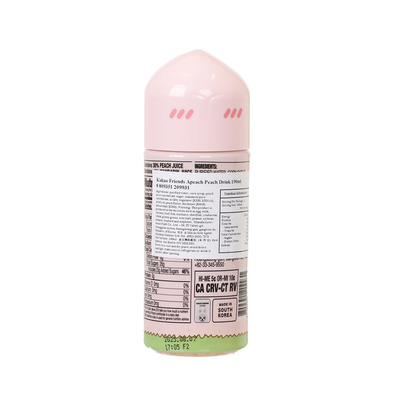 KAKAO FRIENDS Apeach Peach Drink [PET]  (190mL)