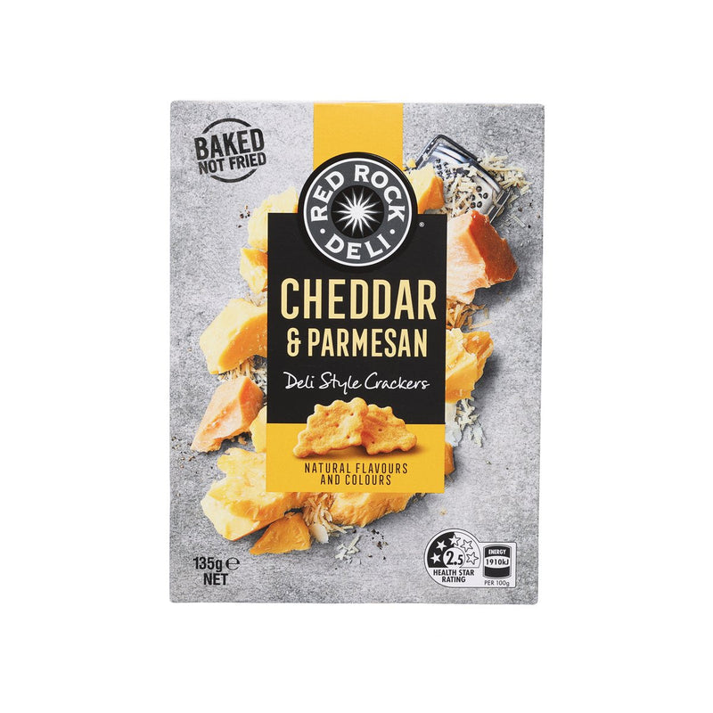 RED ROCK DELI Deli Style Crackers - Cheddar & Parmesan  (135g)