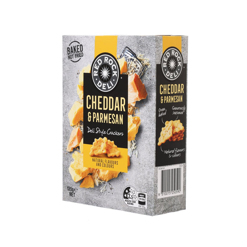 RED ROCK DELI Deli Style Crackers - Cheddar & Parmesan  (135g)