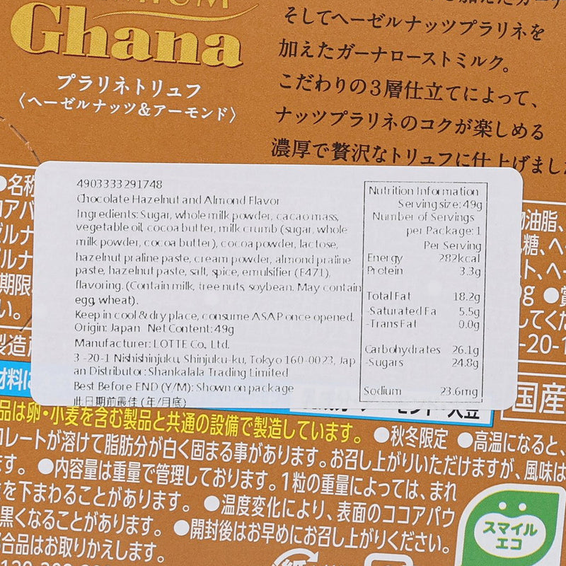 LOTTE Premium Ghana Chocolate - Praline Truffle  (49g)