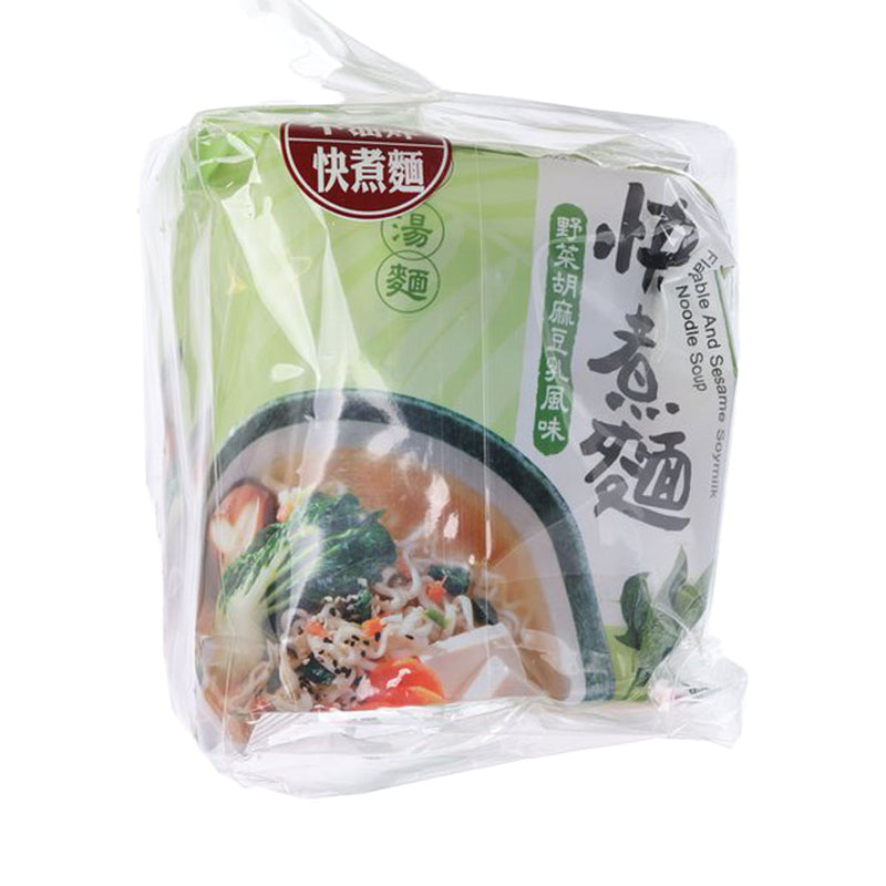 JING SI Vegetable & Sesame Soymilk Flavor Noodle Soup  (4 x 99g)