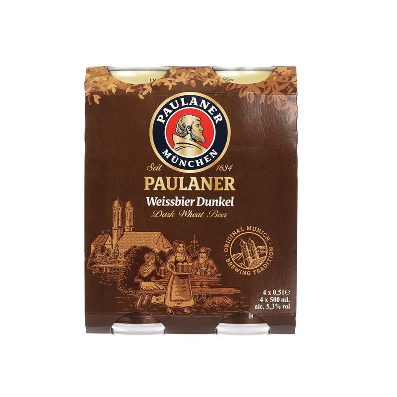 PAULANER Weissbier Dunkel Dark Wheat Beer (Alc.5.3%) [4 Cans]  (4 x 500mL)