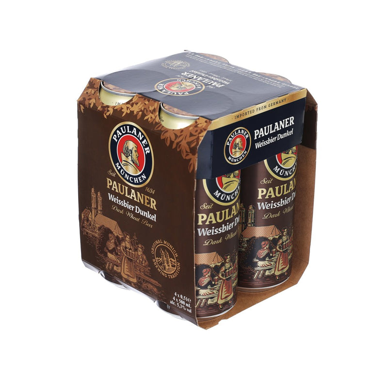 PAULANER Weissbier Dunkel Dark Wheat Beer (Alc.5.3%) [4 Cans]  (4 x 500mL)