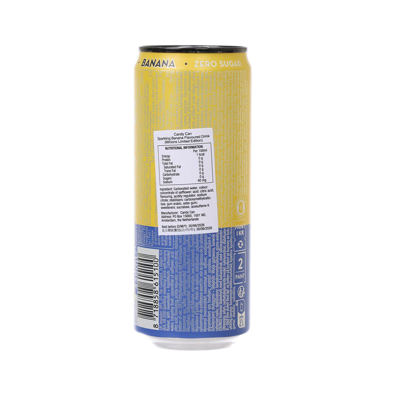 CANDY CAN Minions Limited Edition Sparkling Banana Flavoured Drink - Zero Sugar [Can]  (330mL)