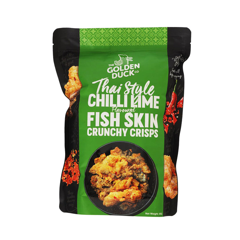 GOLDENDUCK Thai Style Chilli Lime Flavoured Fish Skin Crunchy Crisps  (85g)