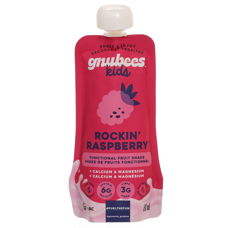 GNUBEES Functional Fruit Shakes + Calcium & Magnesium - Rockin’ Raspberry [Pouch]  (190mL)