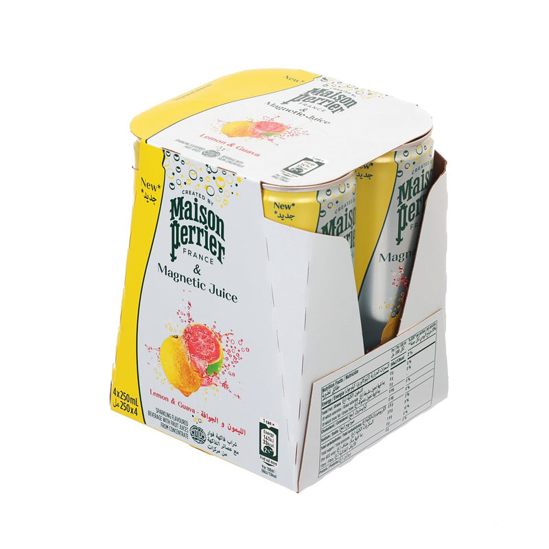 MAISON PERRIER Sparkling Mineral Water - Lemon & Guava [4 Can]  (4 x 250mL)