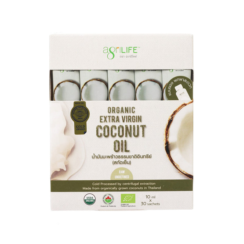 AGRILIFE Organic Extra Virgin Coconut Oil – Easy Pack  (30 x 10mL)