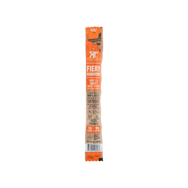 RIGHTEOUS FELON Fiery Habanero Spicy & Smoky Beef Stick  (28g)